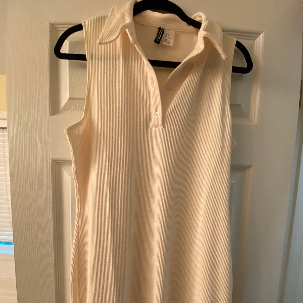 H&M cream collar midi dress
